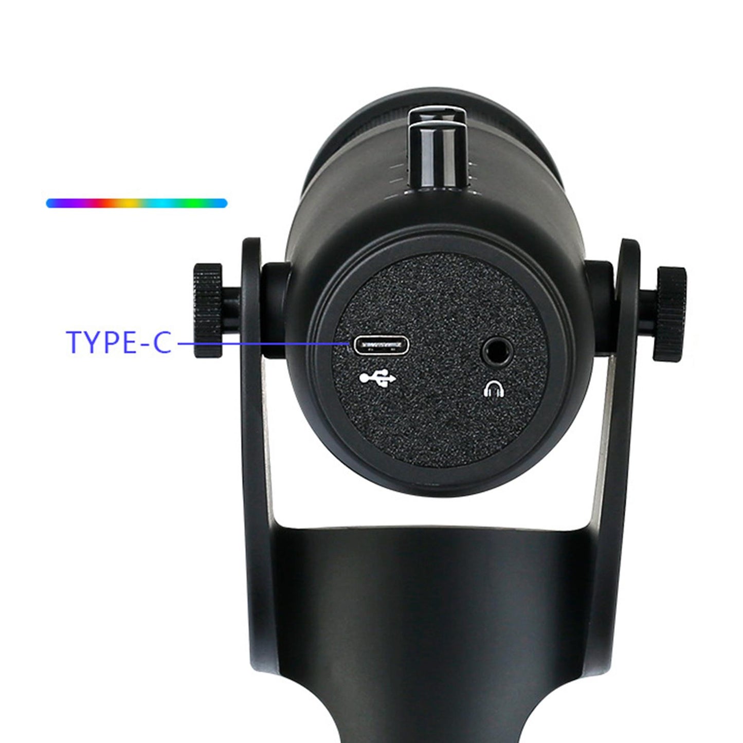RGB USB Condenser Microphone Professional Mic for Discord Desktop Laptop
