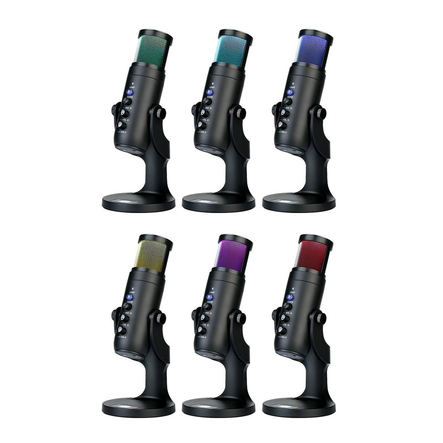 RGB USB Condenser Microphone Professional Mic for Discord Desktop Laptop