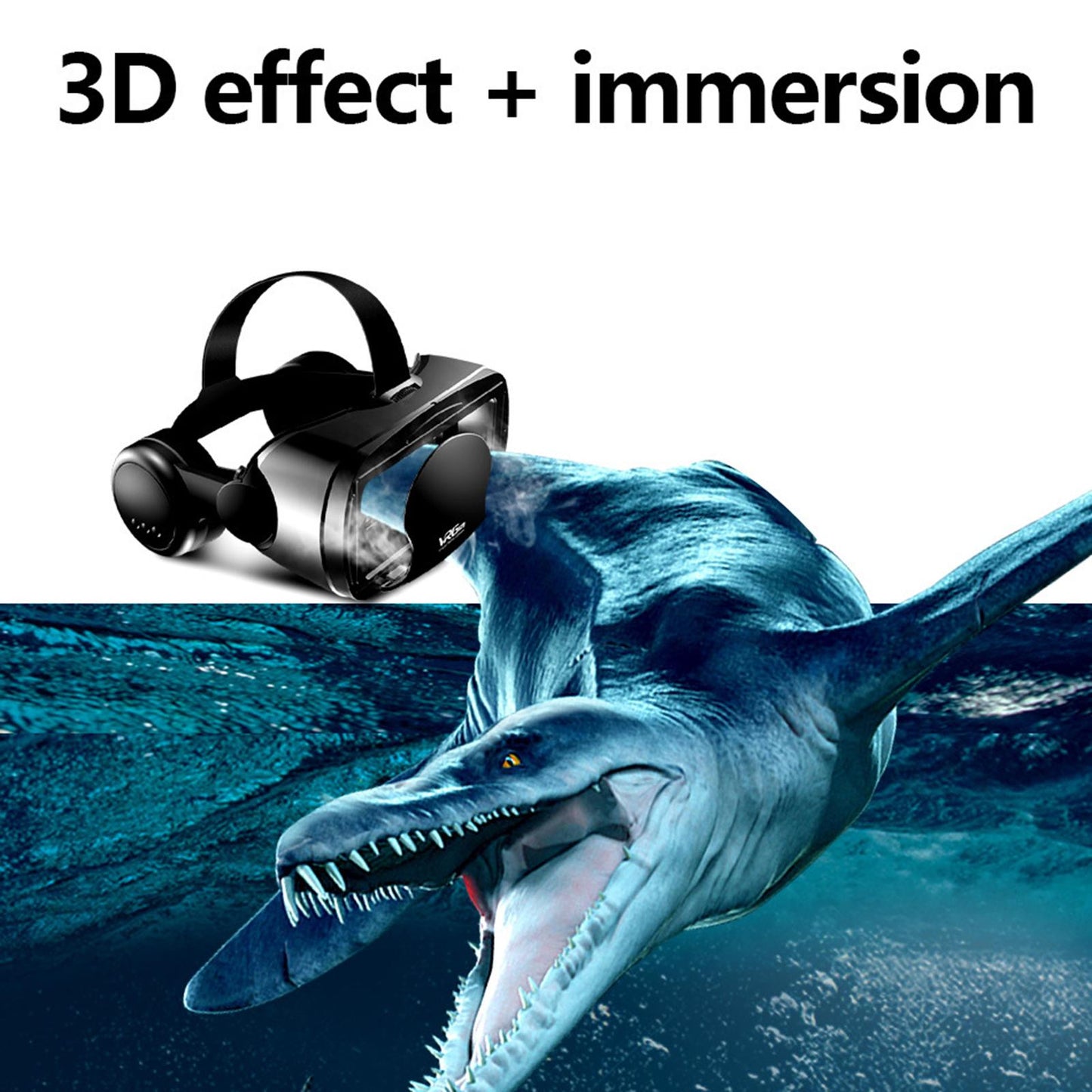 3D VR Glasses Adjustable Headset Helmet for 5-7" Phones No Remote Control