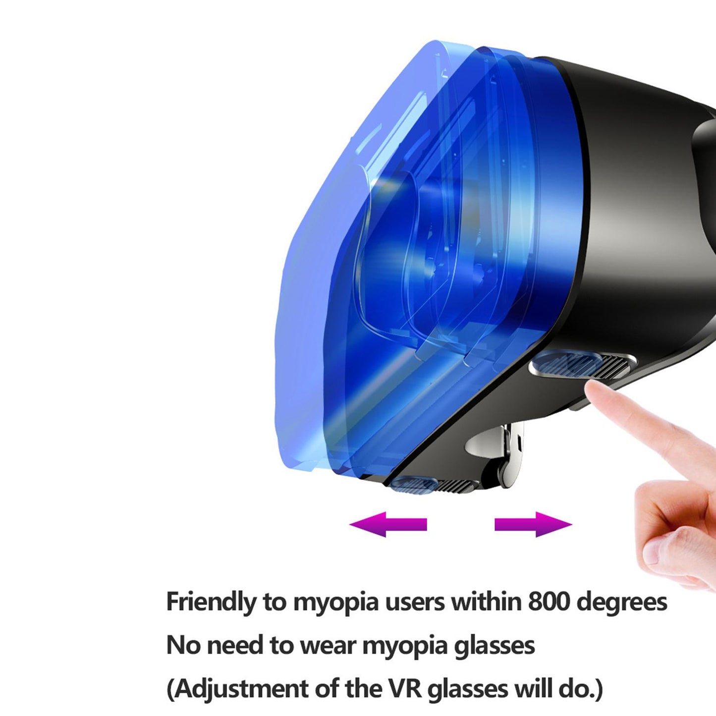 3D VR Glasses Adjustable Headset Helmet for 5-7" Phones No Remote Control