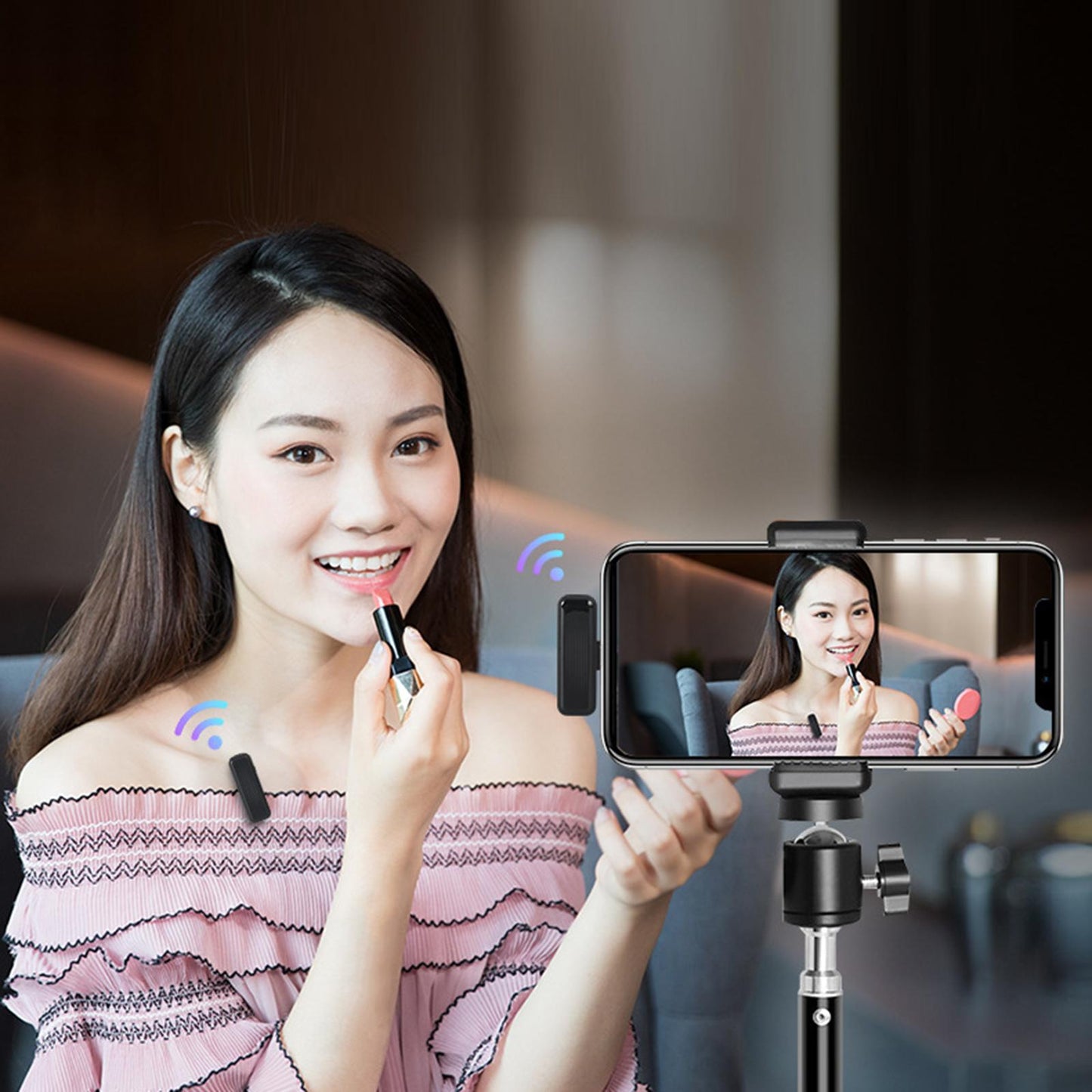 2.4G Wireless Lavalier Microphone Type-C Auto Play and Plug for PC Live