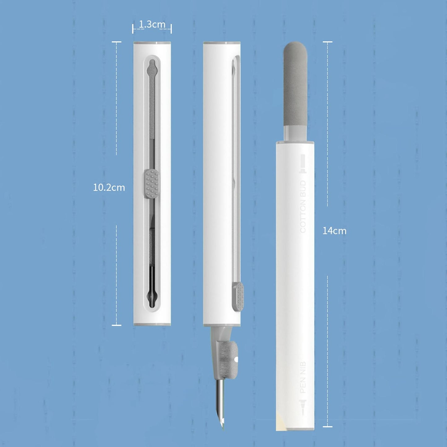 Multifunction Bluetooth Earphone Cleaning Pen for Earphone Case white