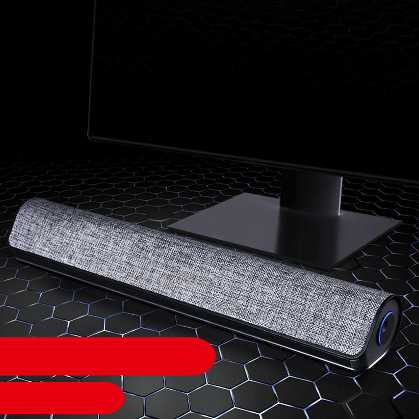 Portable Wired USB Desktop Speaker Stereo Soundbar 3D Stereo Sound Black