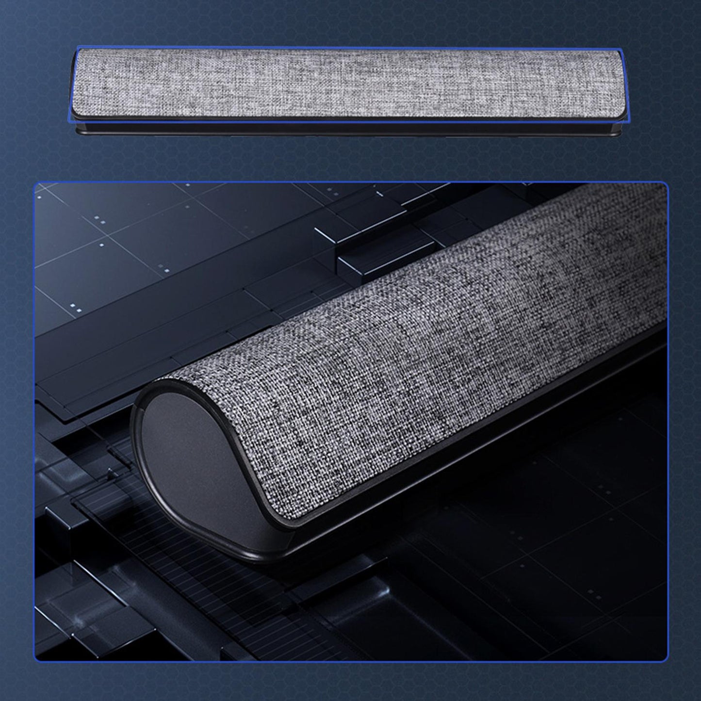 Portable Wired USB Desktop Speaker Stereo Soundbar 3D Stereo Sound Black