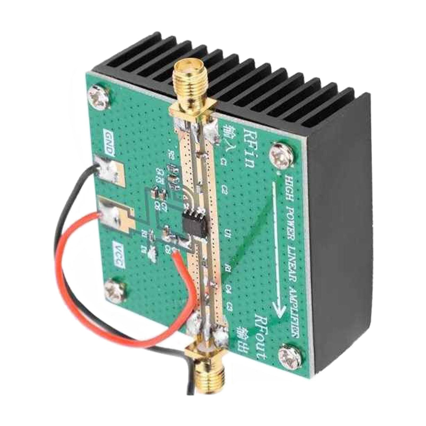 RF Power Amplifier with Heat Sink 1W Amplification Module for FM Ham Radio