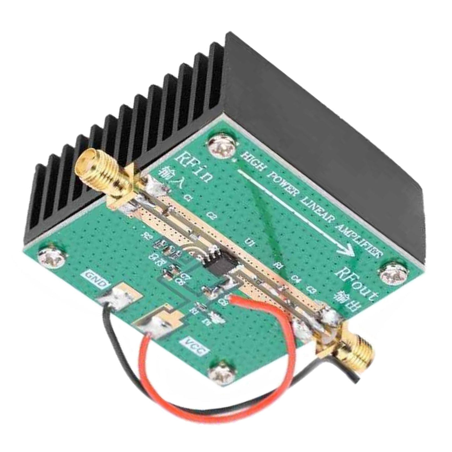 RF Power Amplifier with Heat Sink 1W Amplification Module for FM Ham Radio