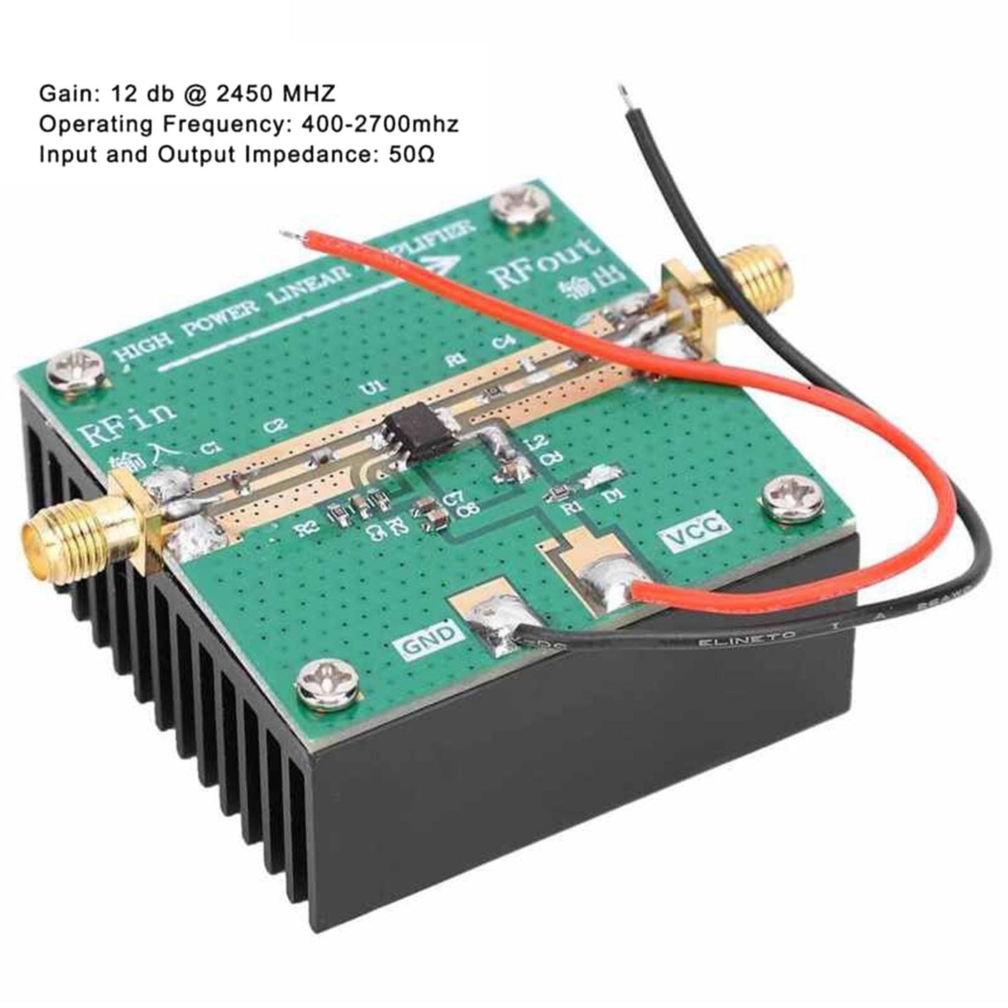RF Power Amplifier with Heat Sink 1W Amplification Module for FM Ham Radio