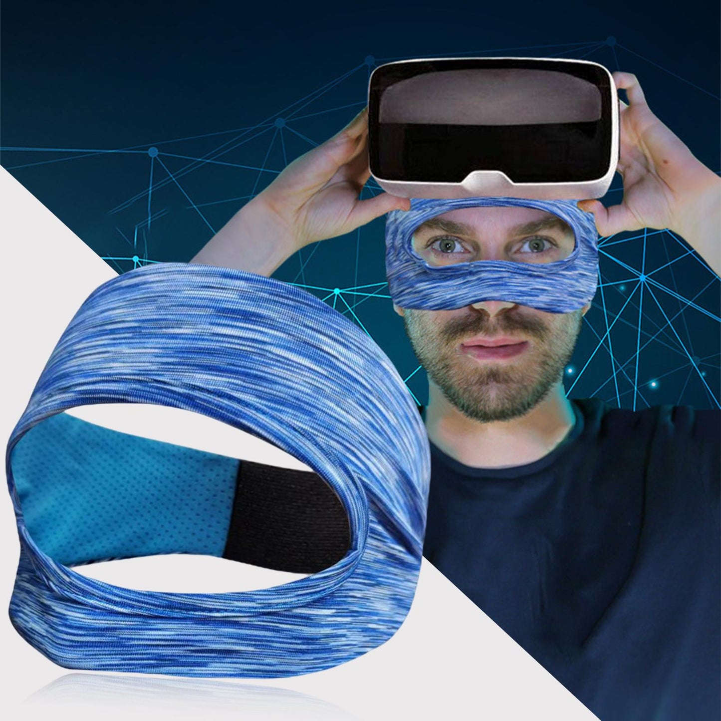 Virtual Reality VR Eye Mask Cover for Quest 2 Games Accessories Blue