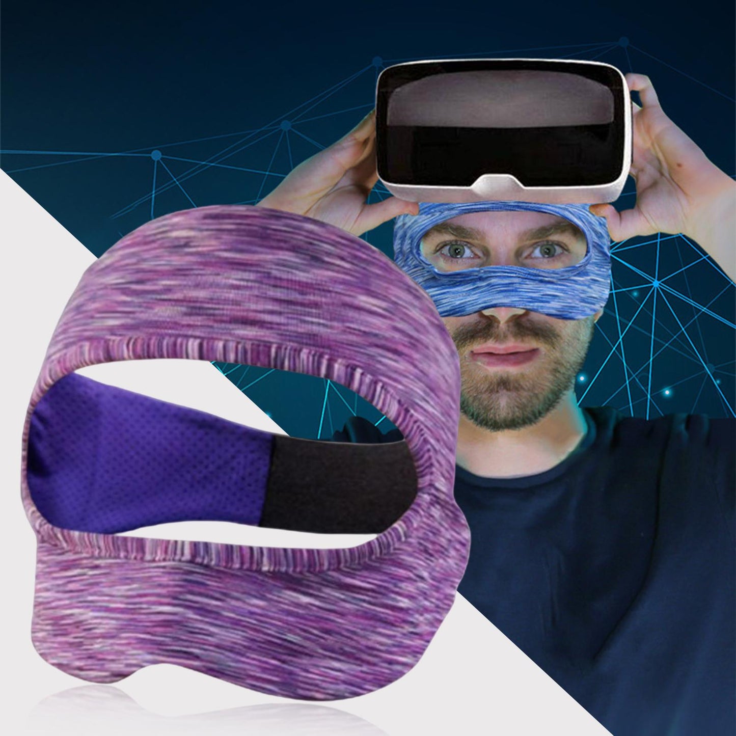 Virtual Reality VR Eye Mask Cover for Quest 2 Games Accessories Purple