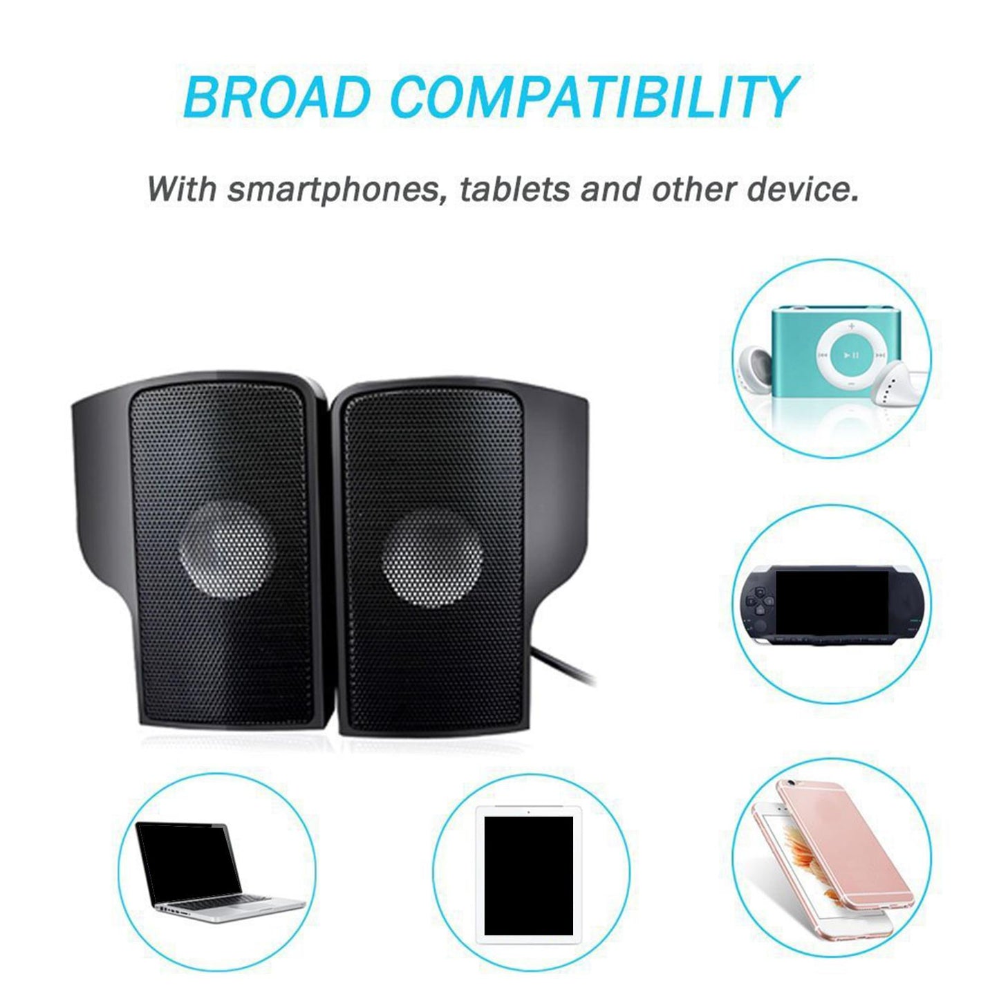 Mini USB Computer Speaker Clipon Music Player Phone Music Player for PC