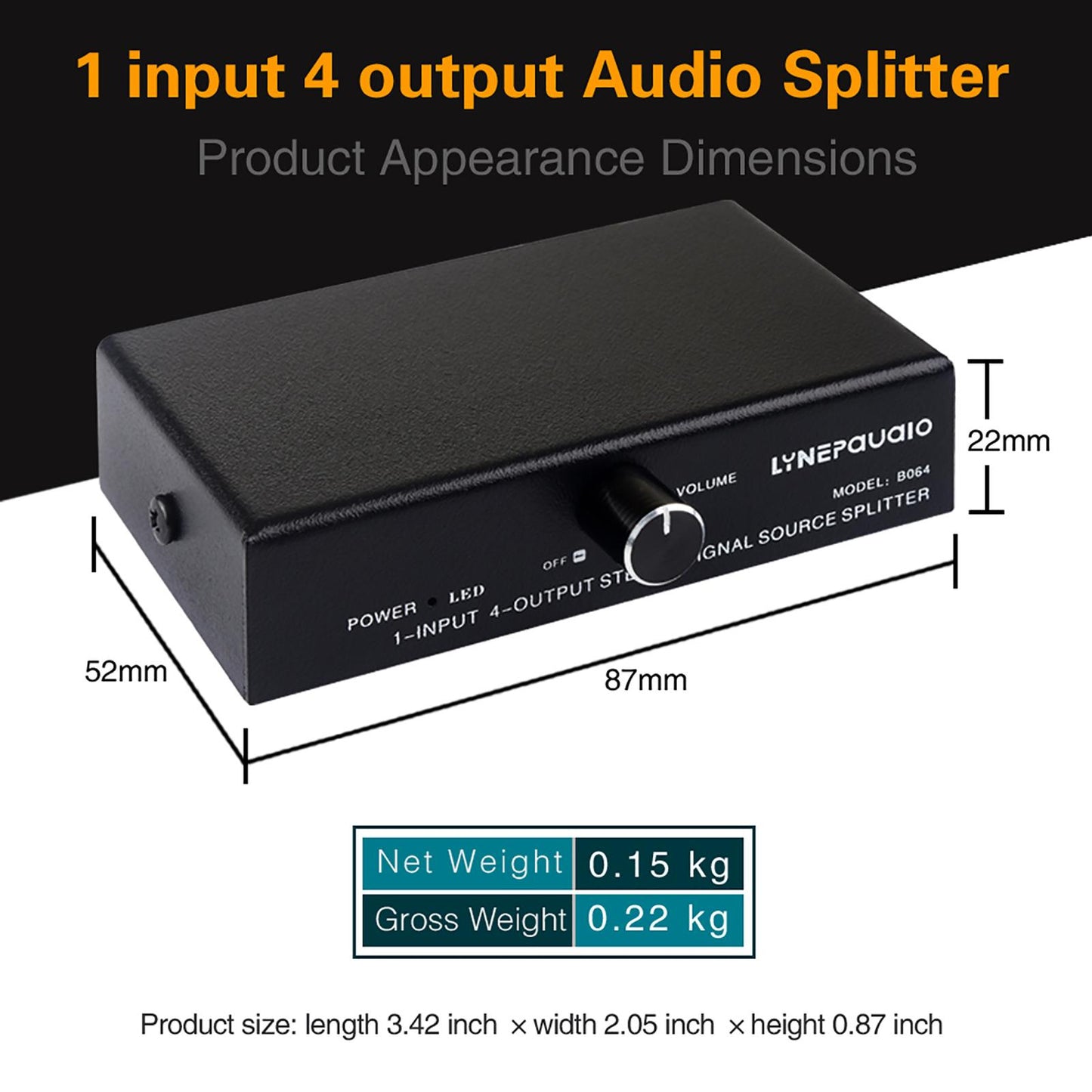 1 in 4 Out Audio Signal Frequency Switcher Selector for Headphone Cell Phone