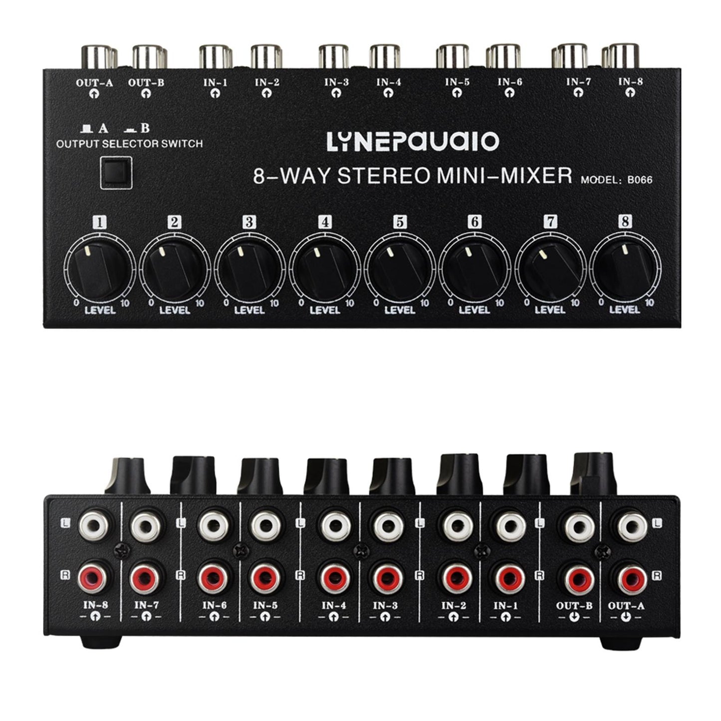 8 in 2 Out AV Switch RCA Switcher 8-Way Impedance Speaker for Home Theater