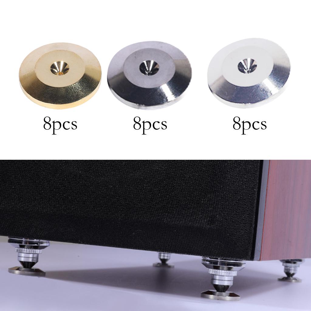 8x Universal Speaker Spikes Pads Mats for HiFi Amplifier CD DVD Player Gold