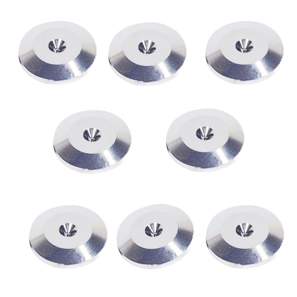 8x Universal Speaker Spikes Pads Mats for HiFi Amplifier CD DVD Player Silver