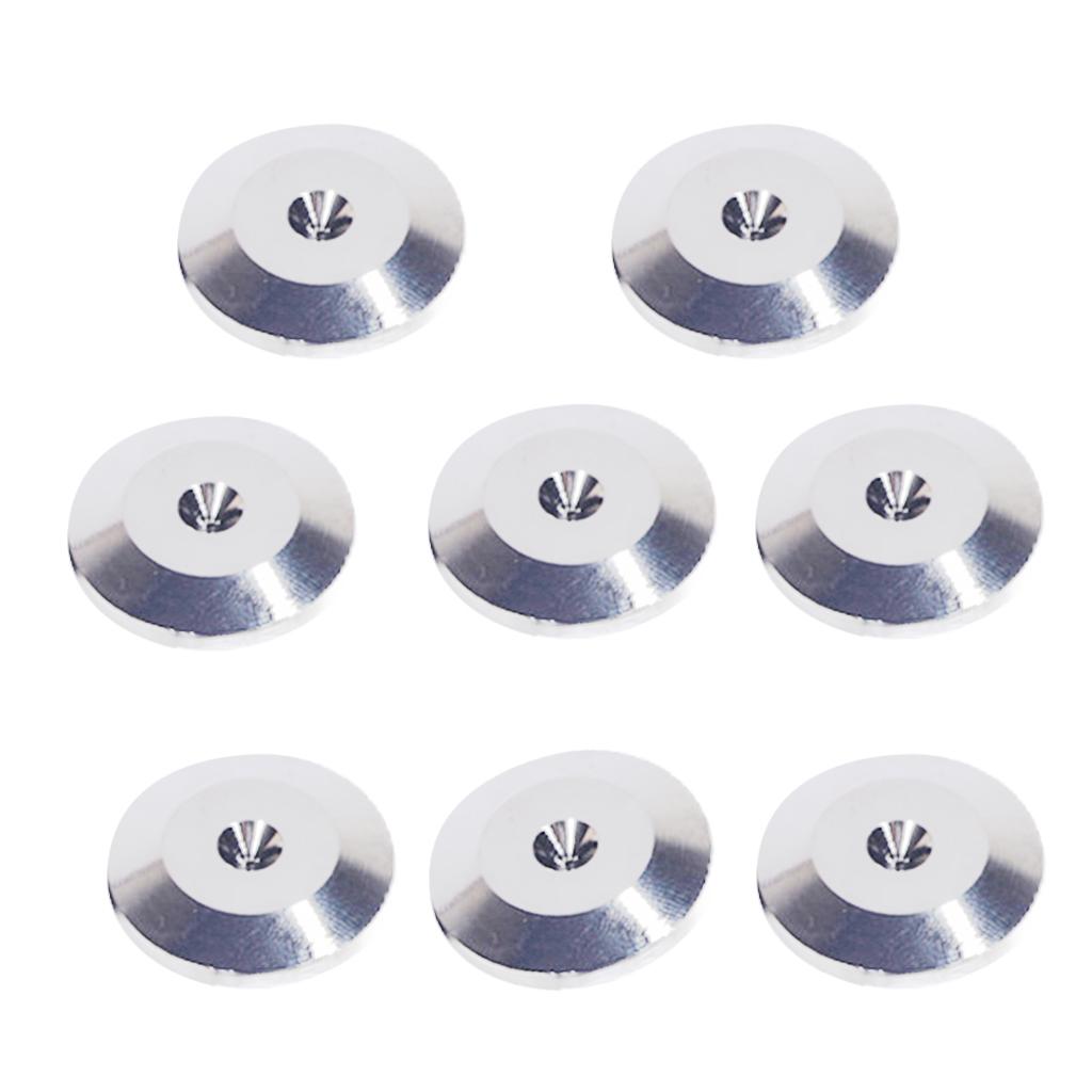 8x Universal Speaker Spikes Pads Mats for HiFi Amplifier CD DVD Player Silver