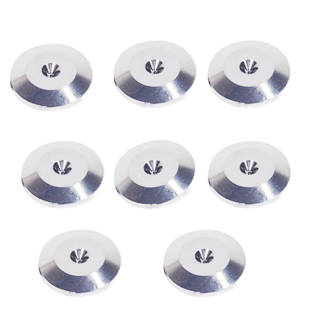 8x Universal Speaker Spikes Pads Mats for HiFi Amplifier CD DVD Player Silver