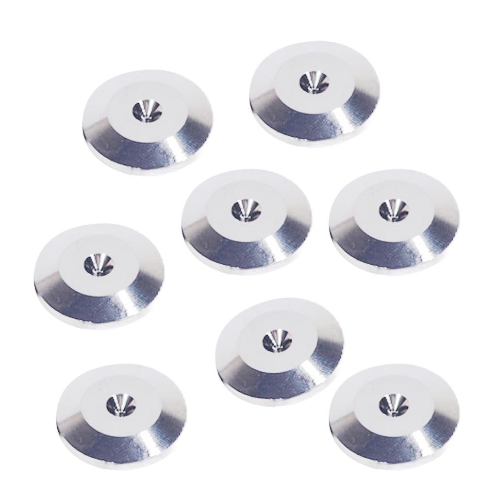 8x Universal Speaker Spikes Pads Mats for HiFi Amplifier CD DVD Player Silver