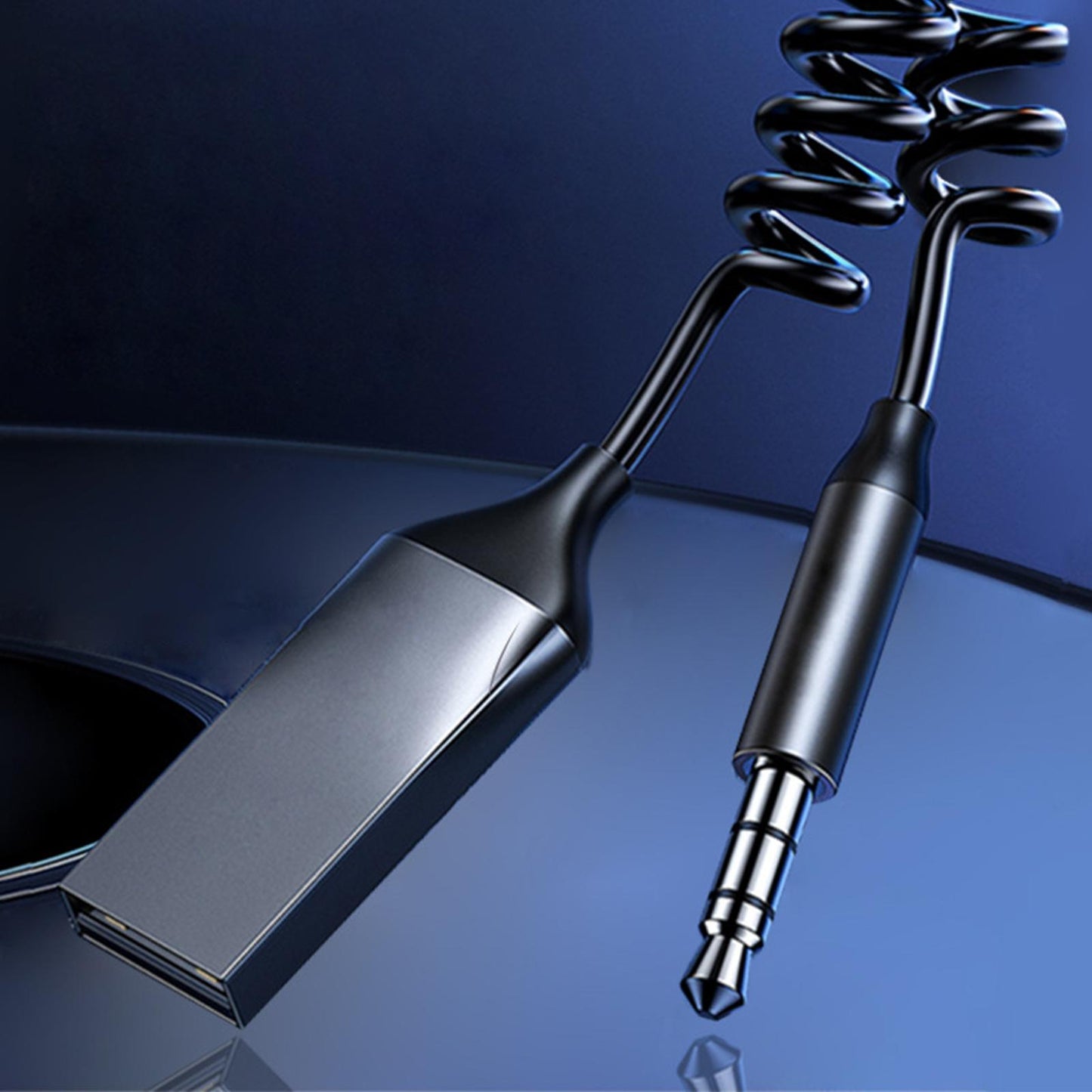 Car Bluetooth 5.0 Receiver Noise Cancelling Music Streaming Spring Cable