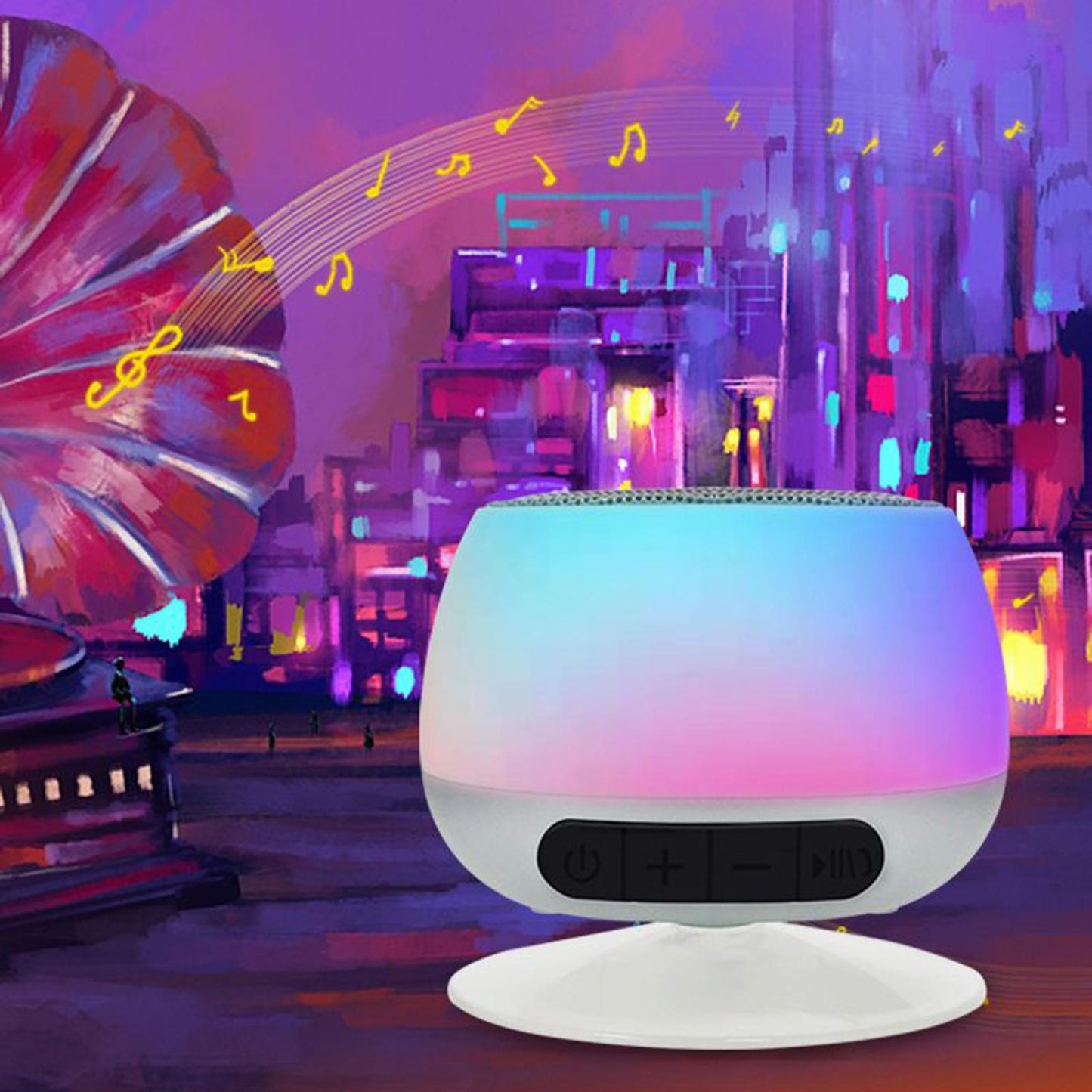 Mini Bluetooth 5.0 Speaker for Laptop Computer PC Bedroom Showers Bathroom Silver Gray