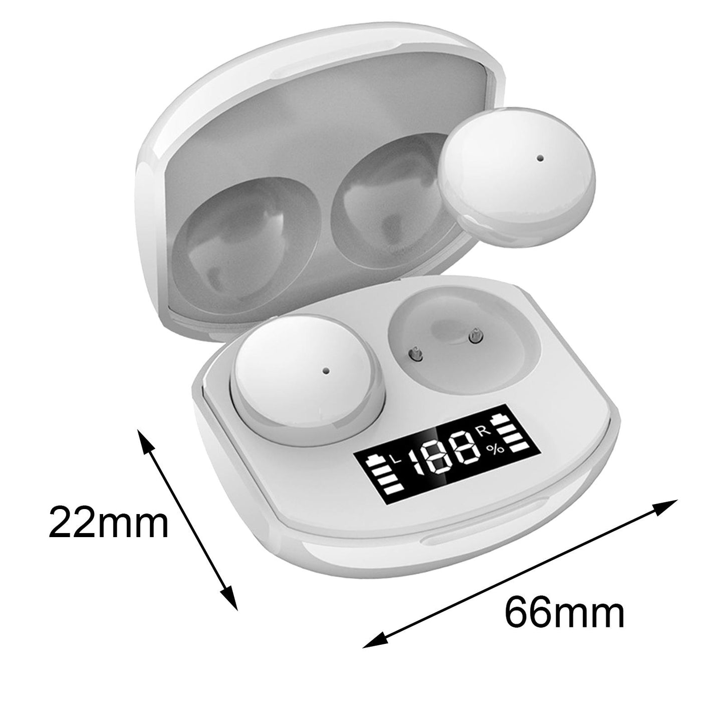 True Wireless Earbuds Sports Headphones for Gaming Jogging Smart Phones White