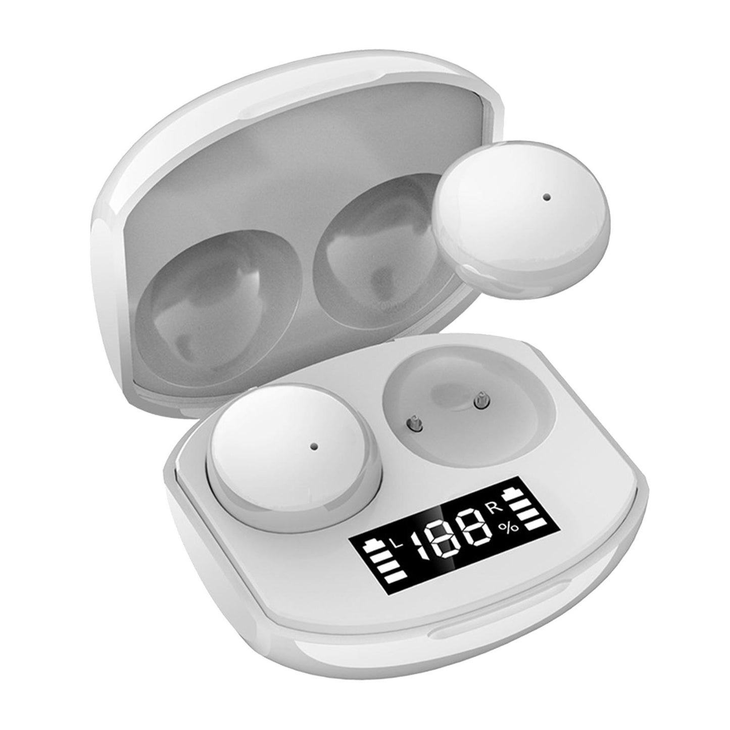 True Wireless Earbuds Sports Headphones for Gaming Jogging Smart Phones White