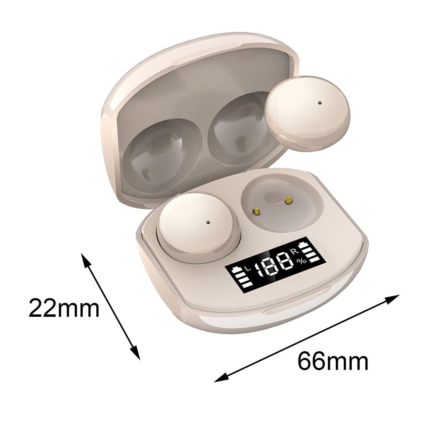 True Wireless Earbuds Sports Headphones for Gaming Jogging Smart Phones Beige