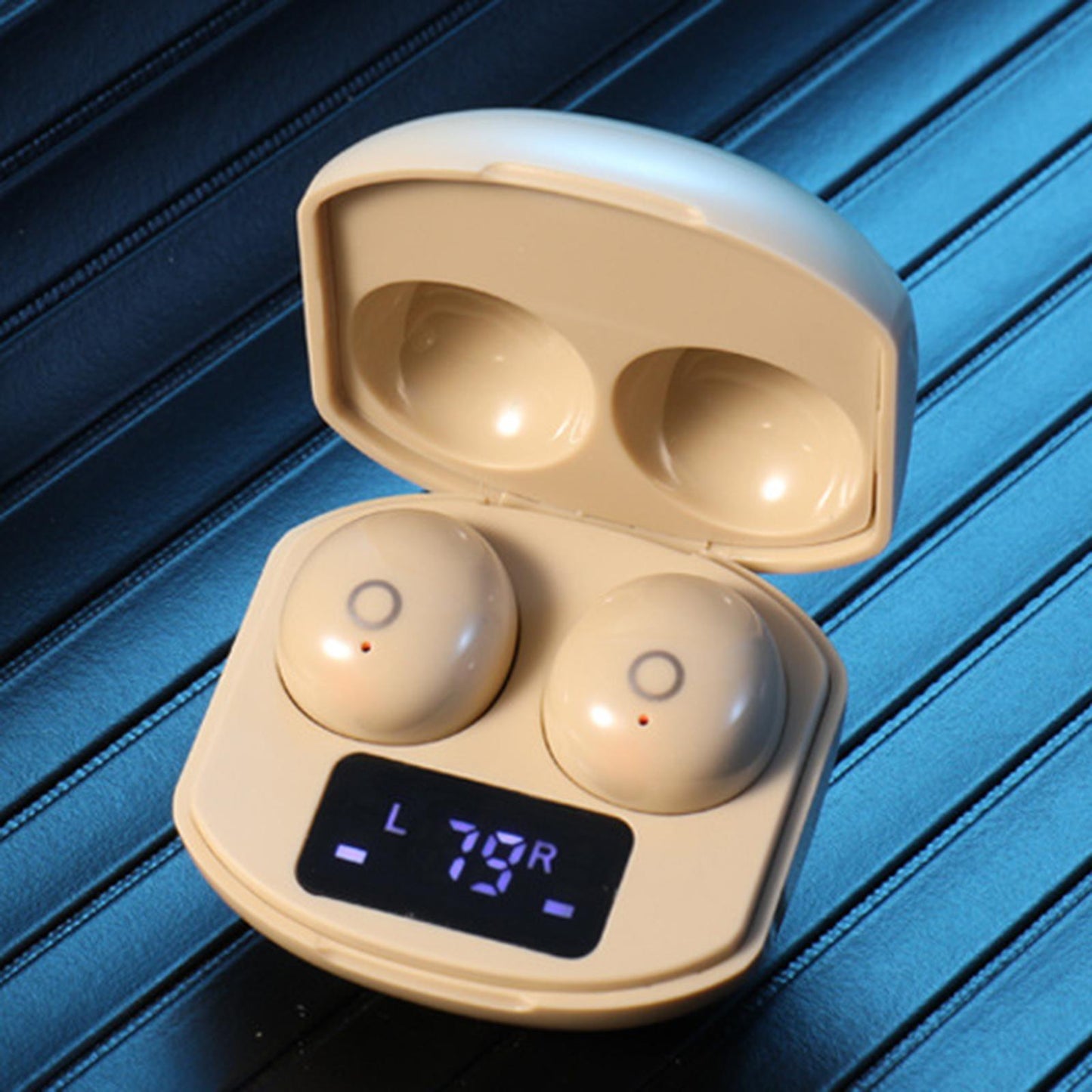 True Wireless Earbuds Sports Headphones for Gaming Jogging Smart Phones Beige