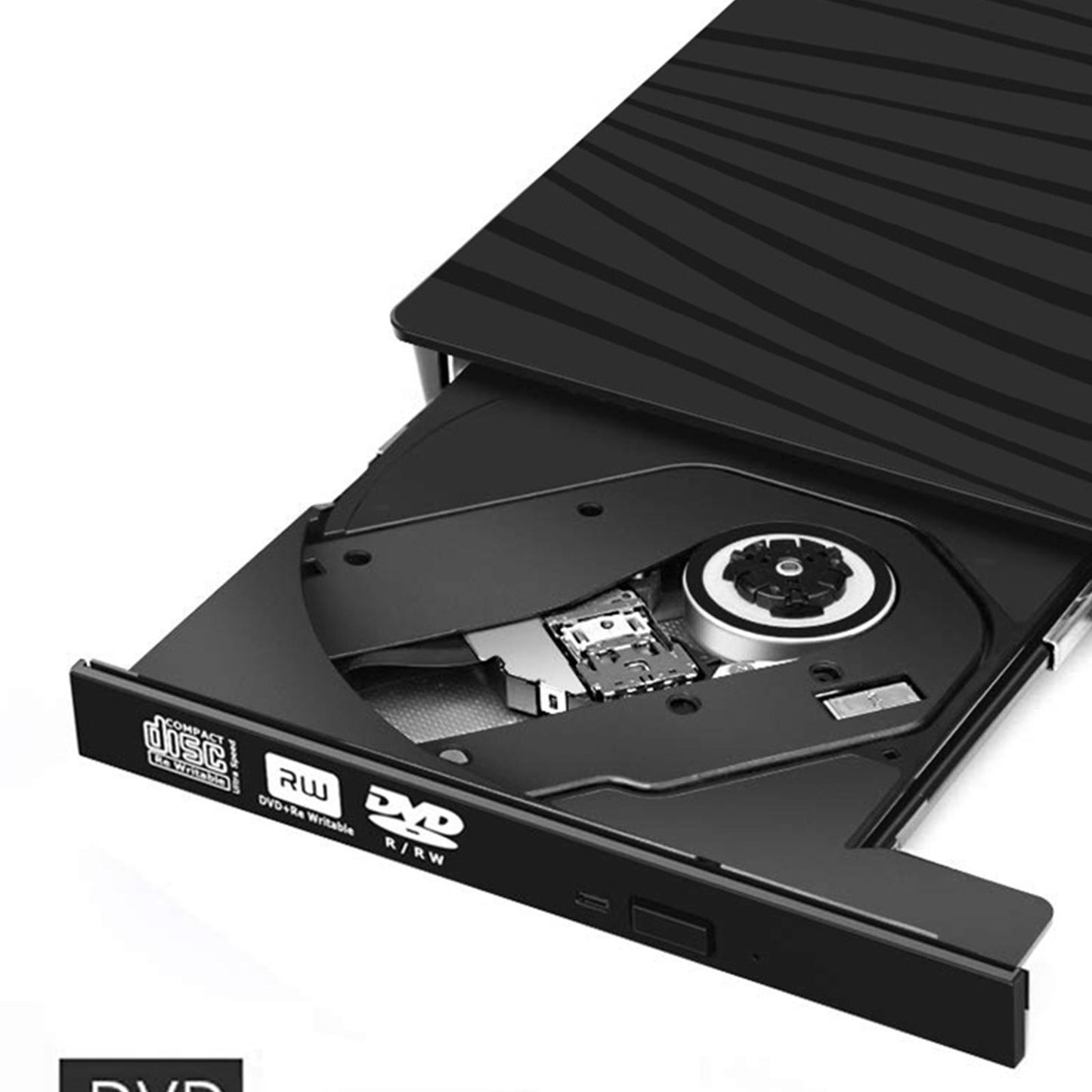 External CD DVD Drive USB 3.0 and Type-C Slim for Desktop Laptop Notebook