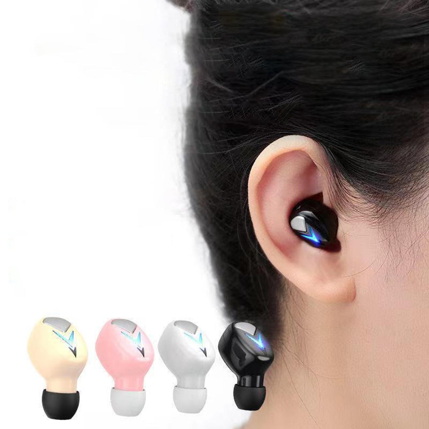 S600 Mini Single Wireless Earbuds Noise Reduction Earphones White