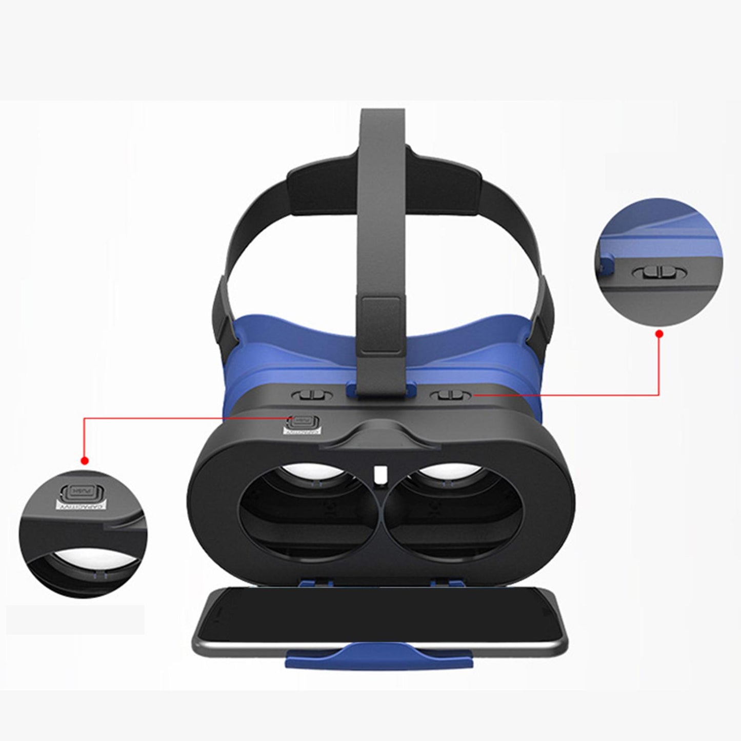 Universal VR Headset Glasses Mobile Games Gift TV Videos Kids Adults Blue
