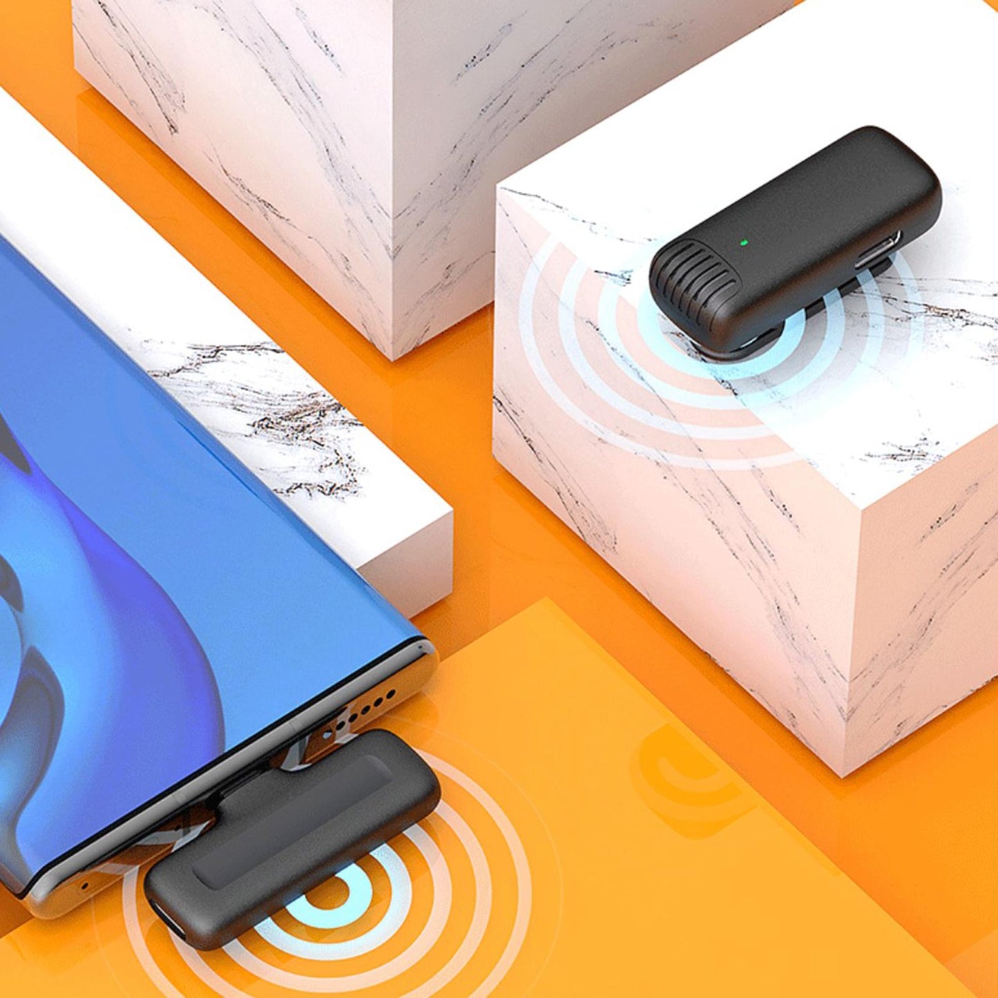 Wireless Lavalier Microphone Type C for Android USB C Phone Clip-On for Vlog No Charging Case