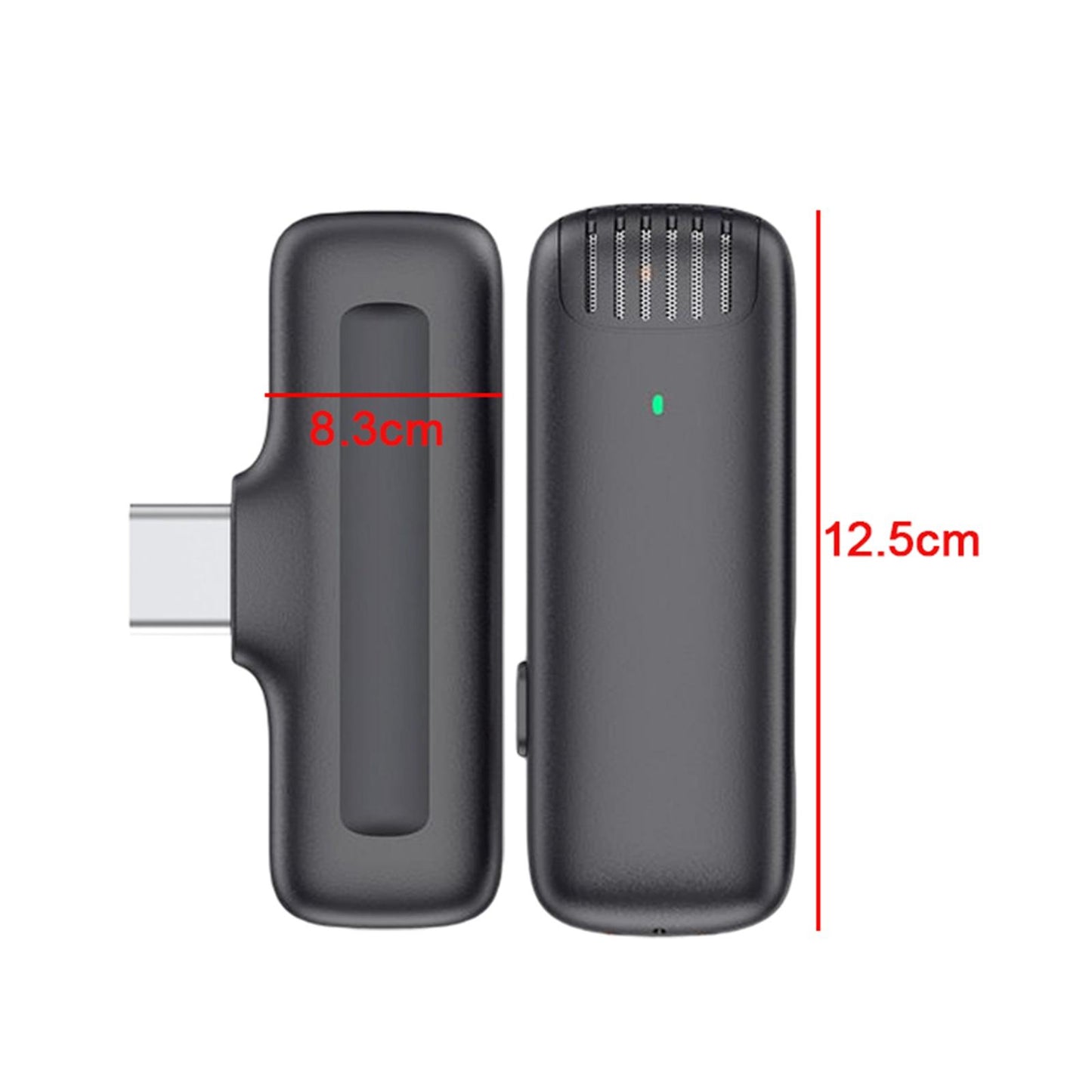 Wireless Lavalier Microphone Type C for Android USB C Phone Clip-On for Vlog with Charging Case