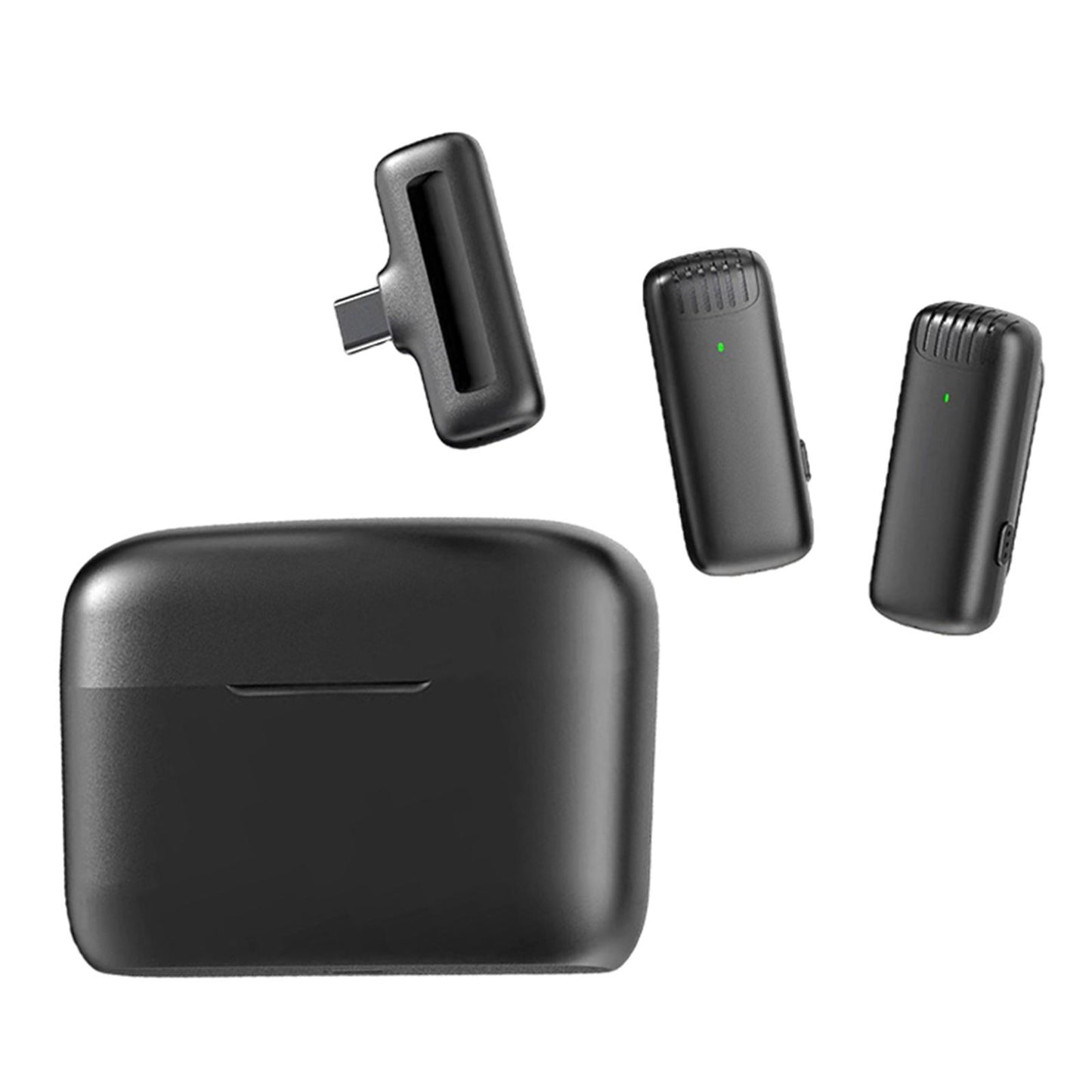 Wireless Lavalier Microphone Type C for Android USB C Phone Clip-On for Vlog with Charging Case