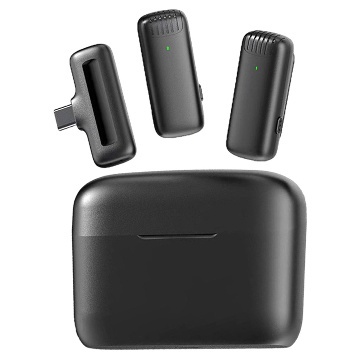 Wireless Lavalier Microphone Type C for Android USB C Phone Clip-On for Vlog with Charging Case