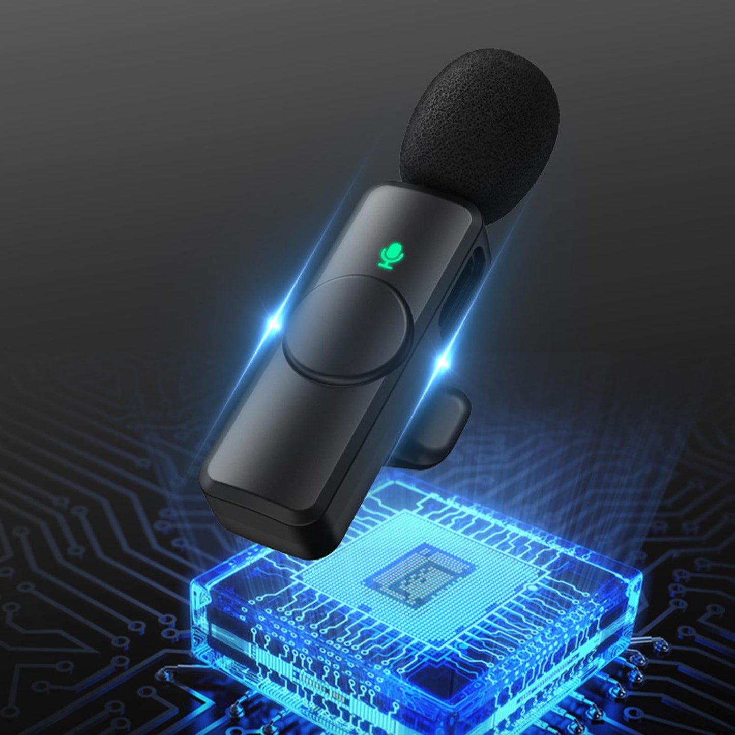 Wireless 2.4G Lavalier Microphone Type-C for Interview Vloggers Black