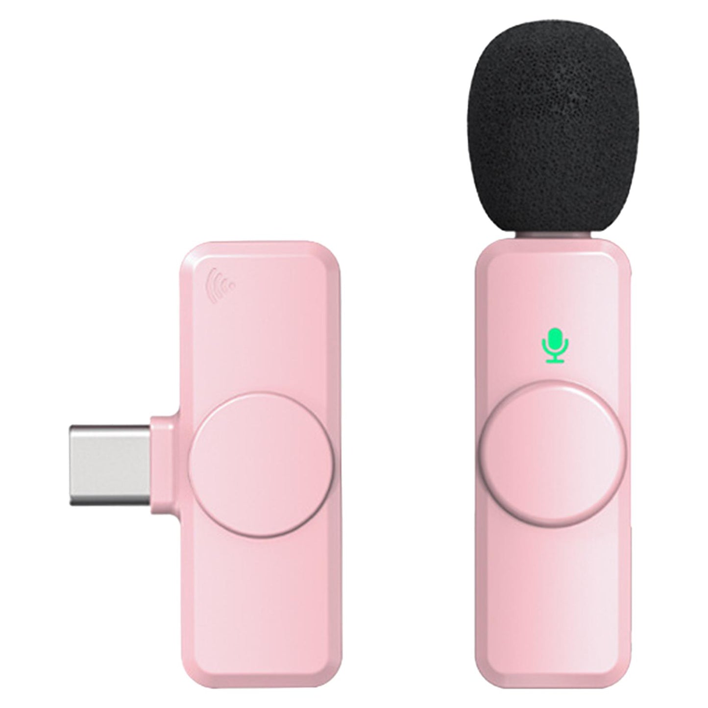 Wireless 2.4G Lavalier Microphone Type-C for Interview Vloggers Pink