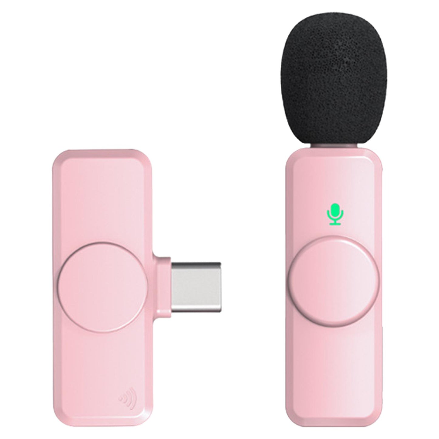 Wireless 2.4G Lavalier Microphone Type-C for Interview Vloggers Pink