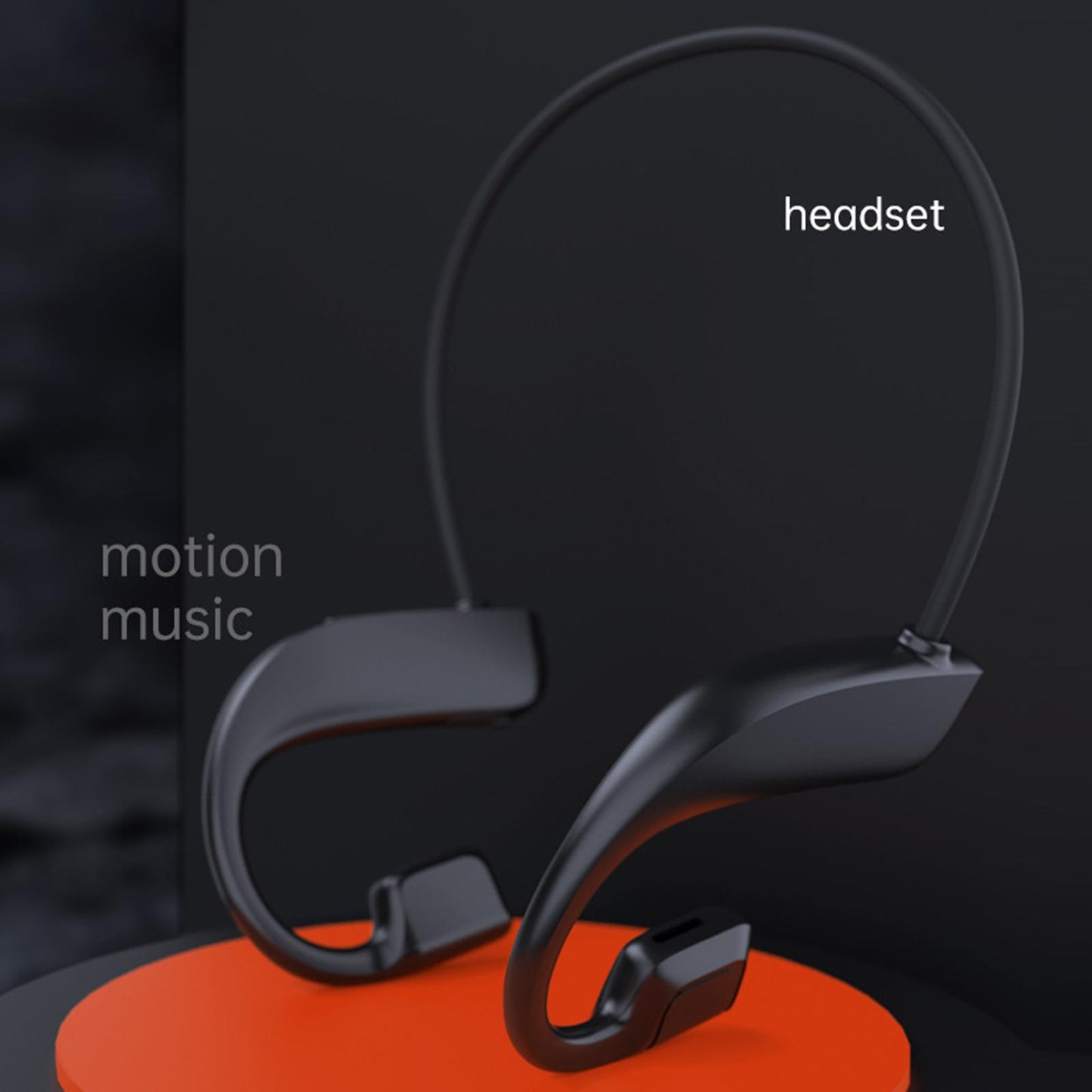 Bone Conduction Headphones Open Ear Wireless Earphones Bendable Black