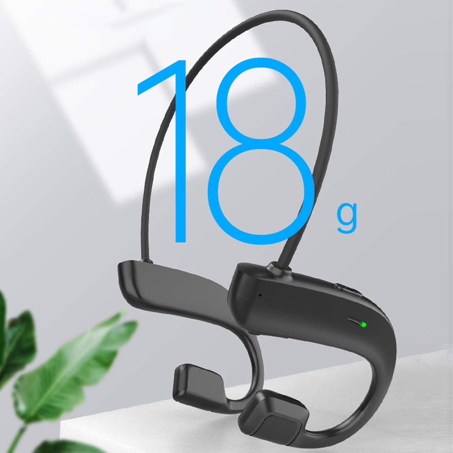 Bone Conduction Headphones Open Ear Wireless Earphones Bendable Black