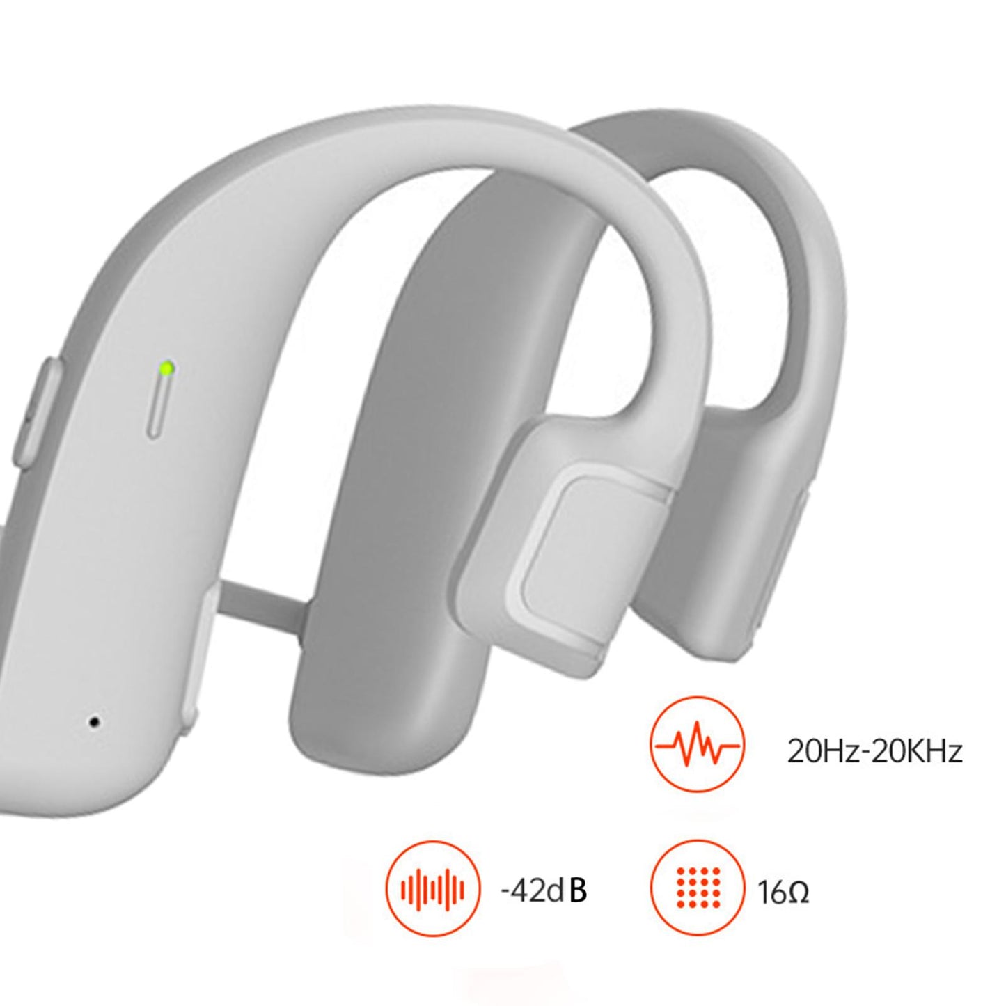 Bone Conduction Headphones Open Ear Wireless Earphones Bendable  Gray