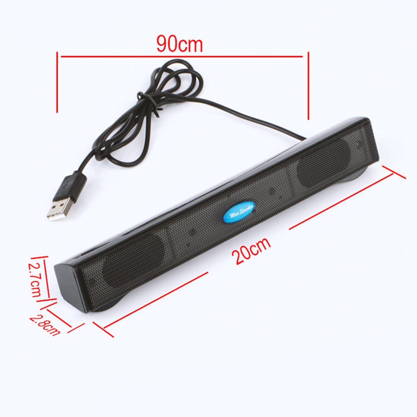 USB Powered Computer Speaker Sound Bar for PC Laptop Speaker Bar Black