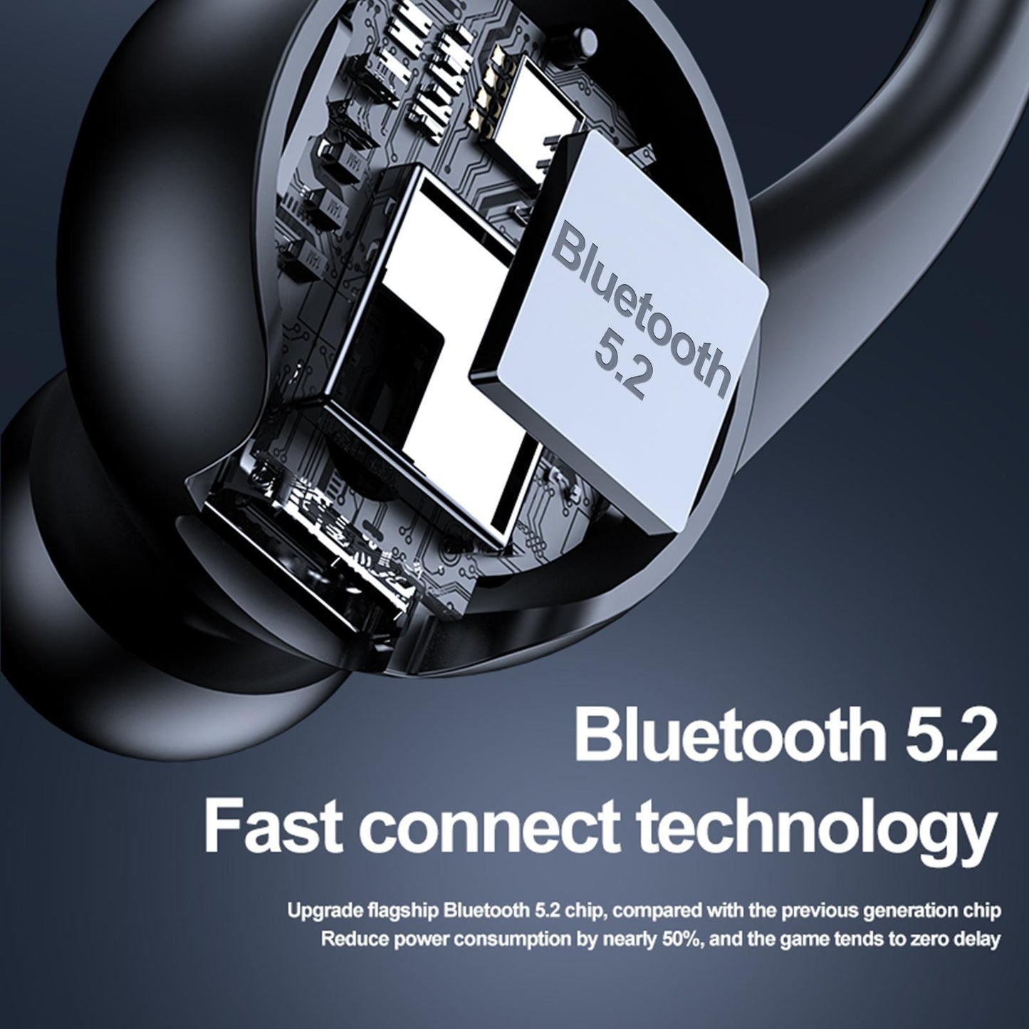 Sweatproof Wireless Bluetooth Headset Ear Hook In-Ear Earbuds Running White