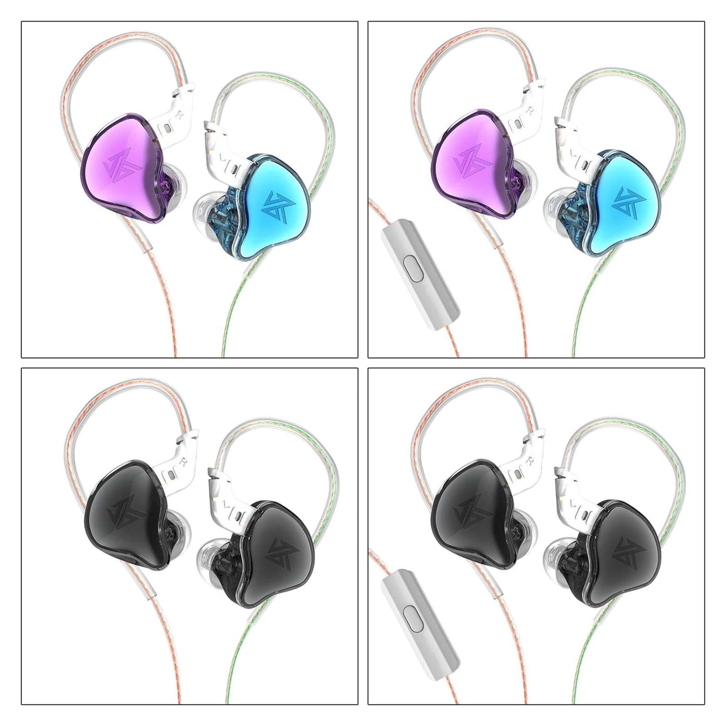 3.5mm Wired Earphones Noise Cancelling 10mm Moving Unit Colorful No Mic