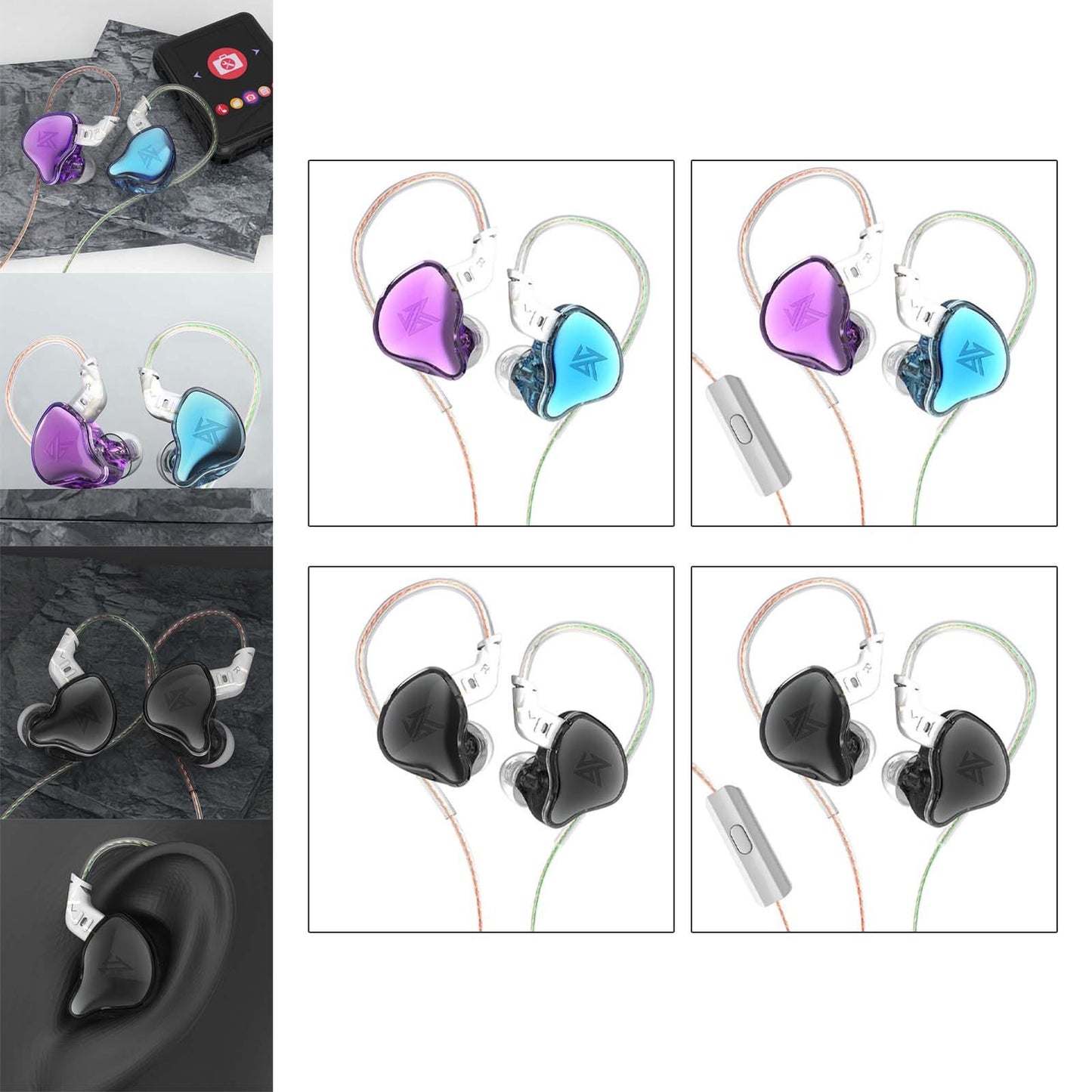 3.5mm Wired Earphones Noise Cancelling 10mm Moving Unit Colorful No Mic
