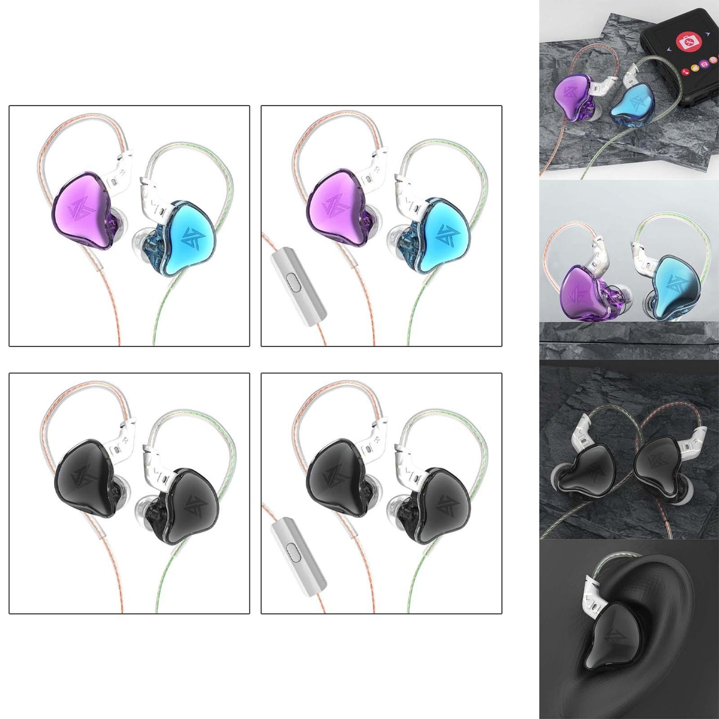 3.5mm Wired Earphones Noise Cancelling 10mm Moving Unit Colorful No Mic