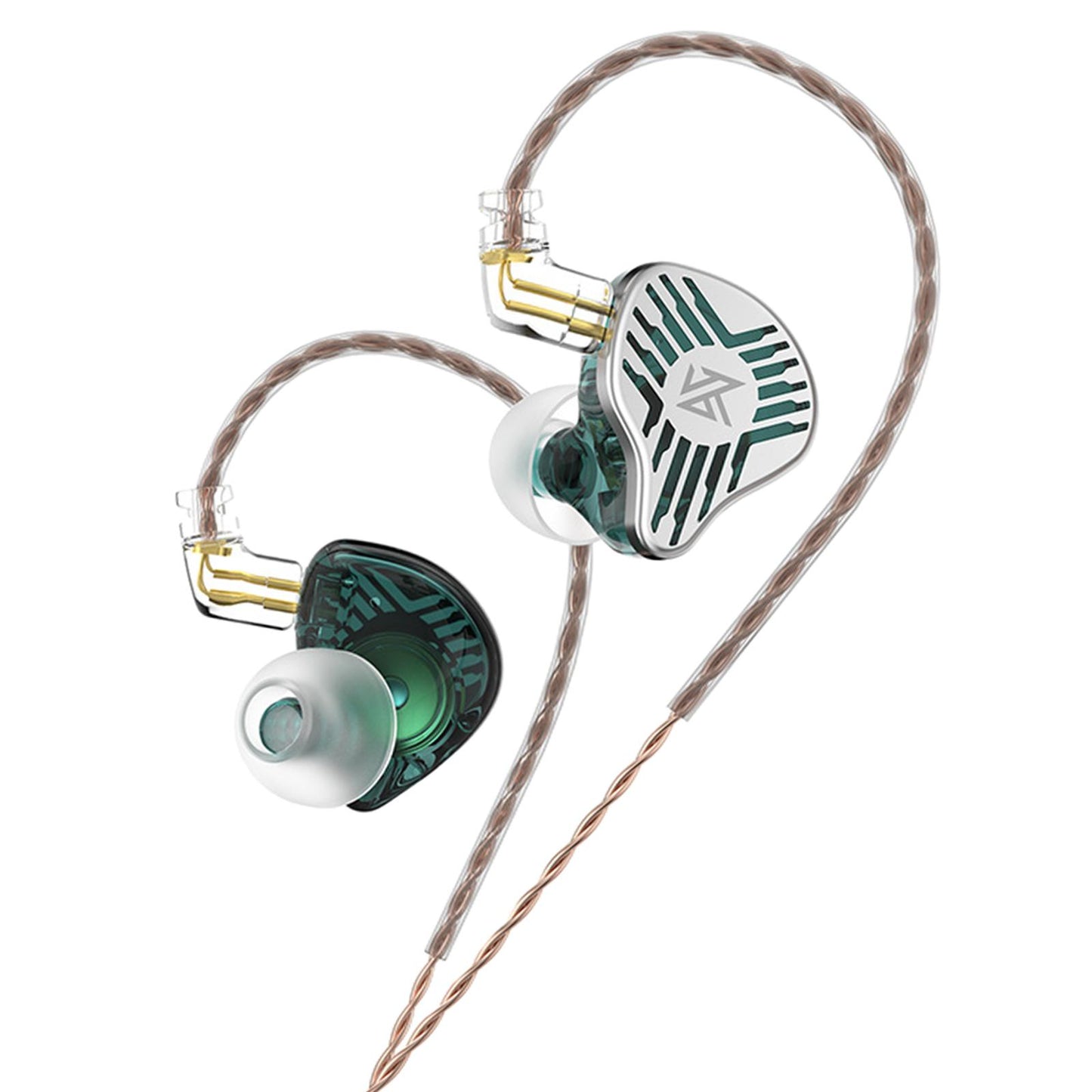 in Ear Earphones Dynamic Driver Bass Monitor for Music Enthusiast Singer Green Standard