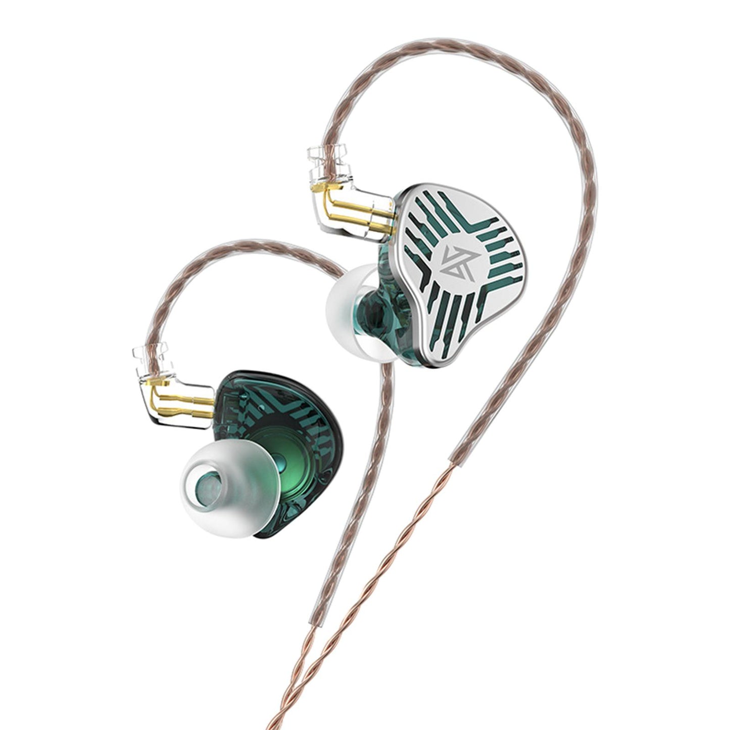 in Ear Earphones Dynamic Driver Bass Monitor for Music Enthusiast Singer Green Standard