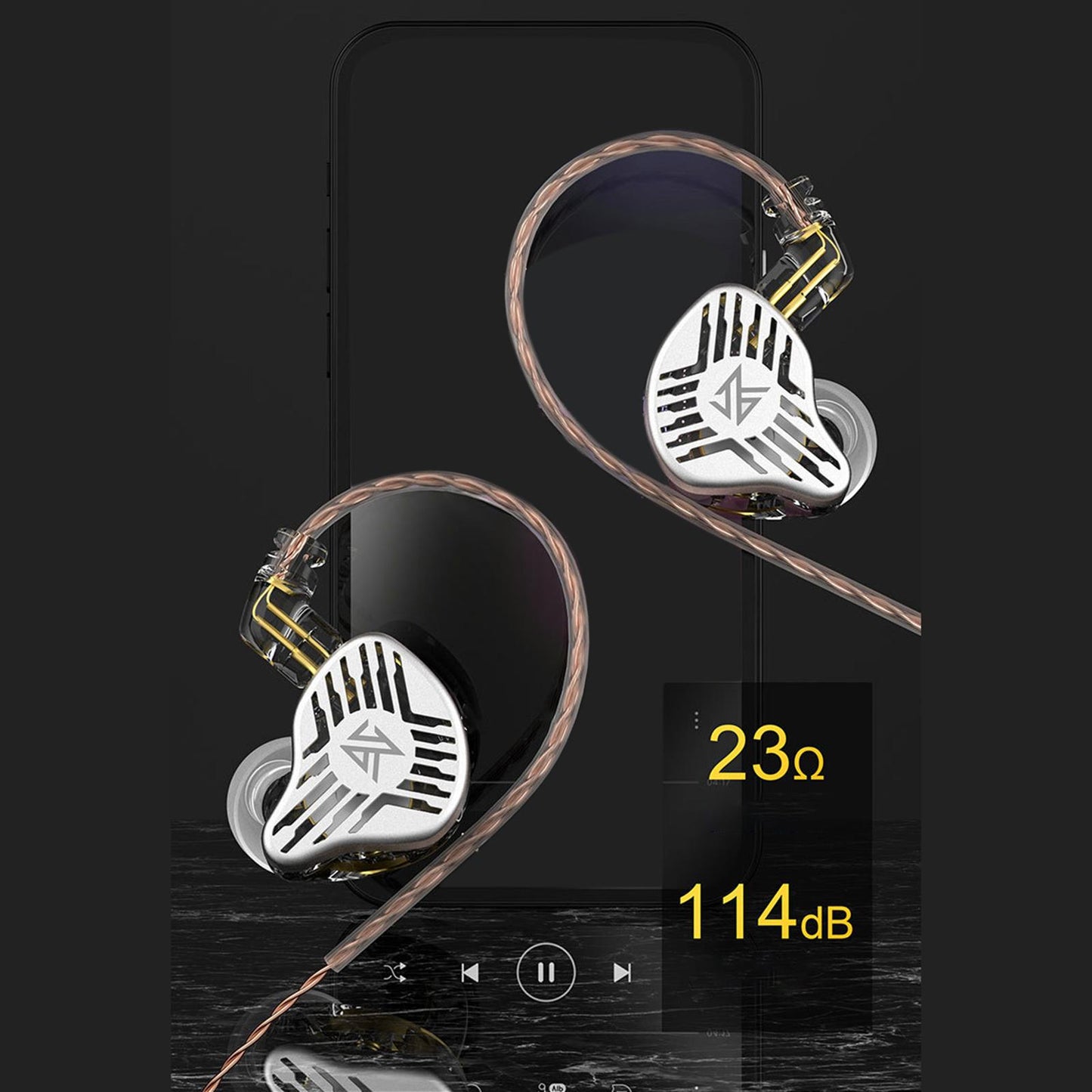 in Ear Earphones Dynamic Driver Bass Monitor for Music Enthusiast Singer Clear with Mic
