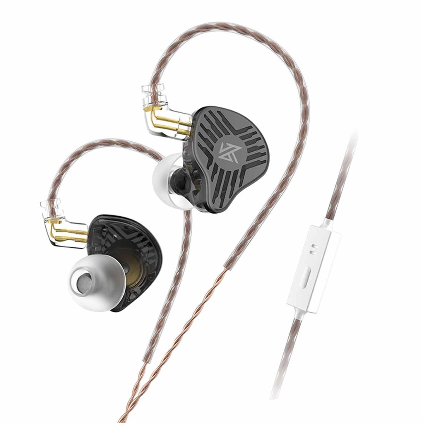 in Ear Earphones Dynamic Driver Bass Monitor for Music Enthusiast Singer Black with Mic