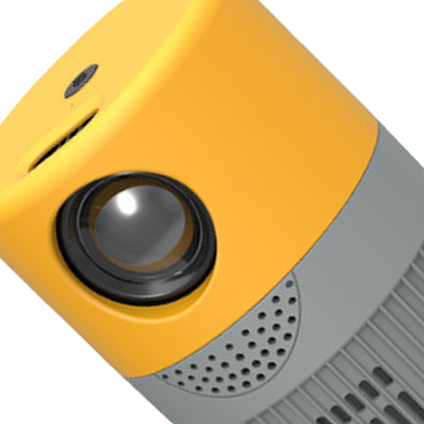 Small Projector 3.5mm AUX Out Movie Playback for Entertainment Home for PS4 Yellow Gray